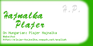 hajnalka plajer business card